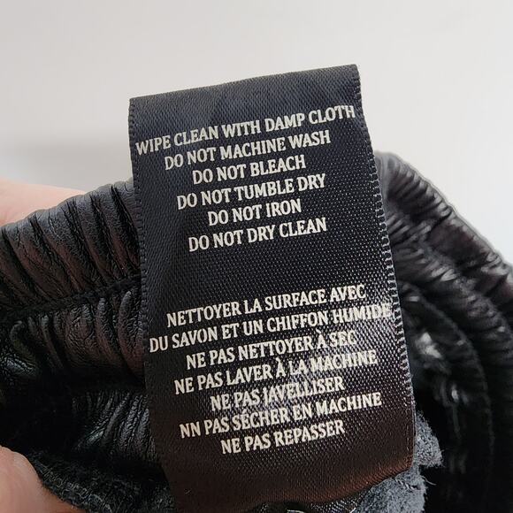 BlankNYC Faux Leather Jogger Pants Size 25" Black Pull On Elastic Waist Biker - Picture 9 of 9